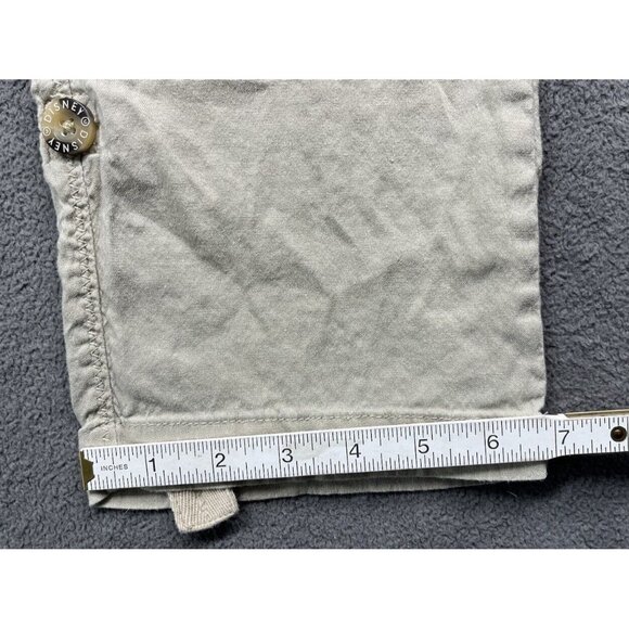 Disney Parks Mickey Mouse Linen Pants Women’s 4 Capri Tan Convertible Roll Up - Picture 8 of 16